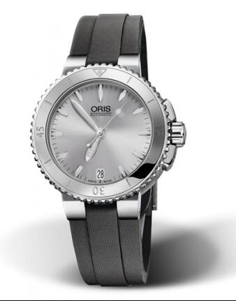 Oris Aquis Date 36 Stainless Steel Silver Rubber Replica Watch 01 733 7652 4141-07 5 18 14FC